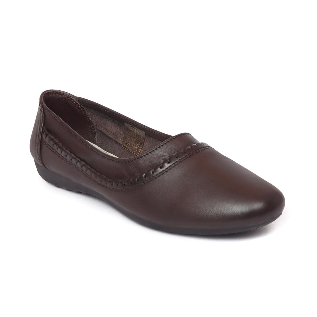Casual Leather Bellies for Women VN-35 UK Brown1