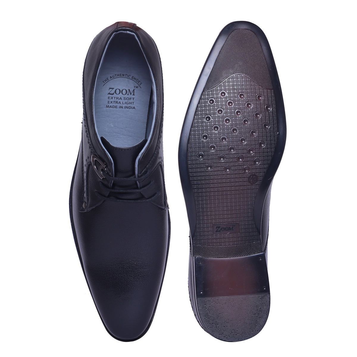 Mens Black Brogue Shoes_ZS10